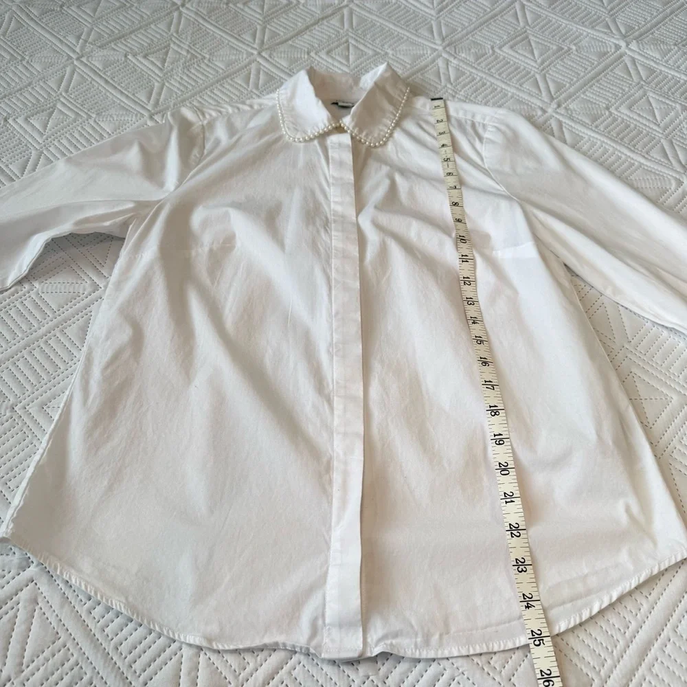 J. Crew Factory Button-up shirt with pearl collar Size S